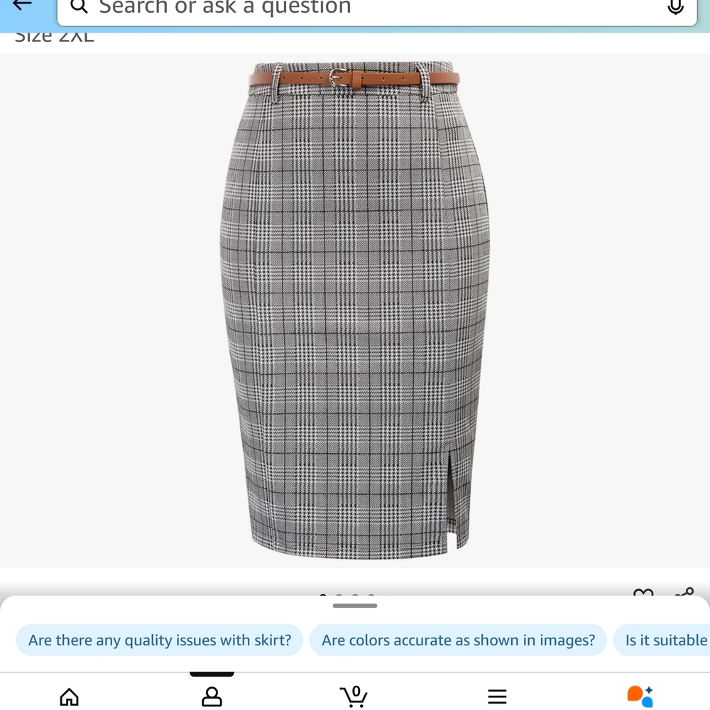 Kate Kasin Vintage Bodycon Pencil Skirt Without Belt, Plaid, XXL